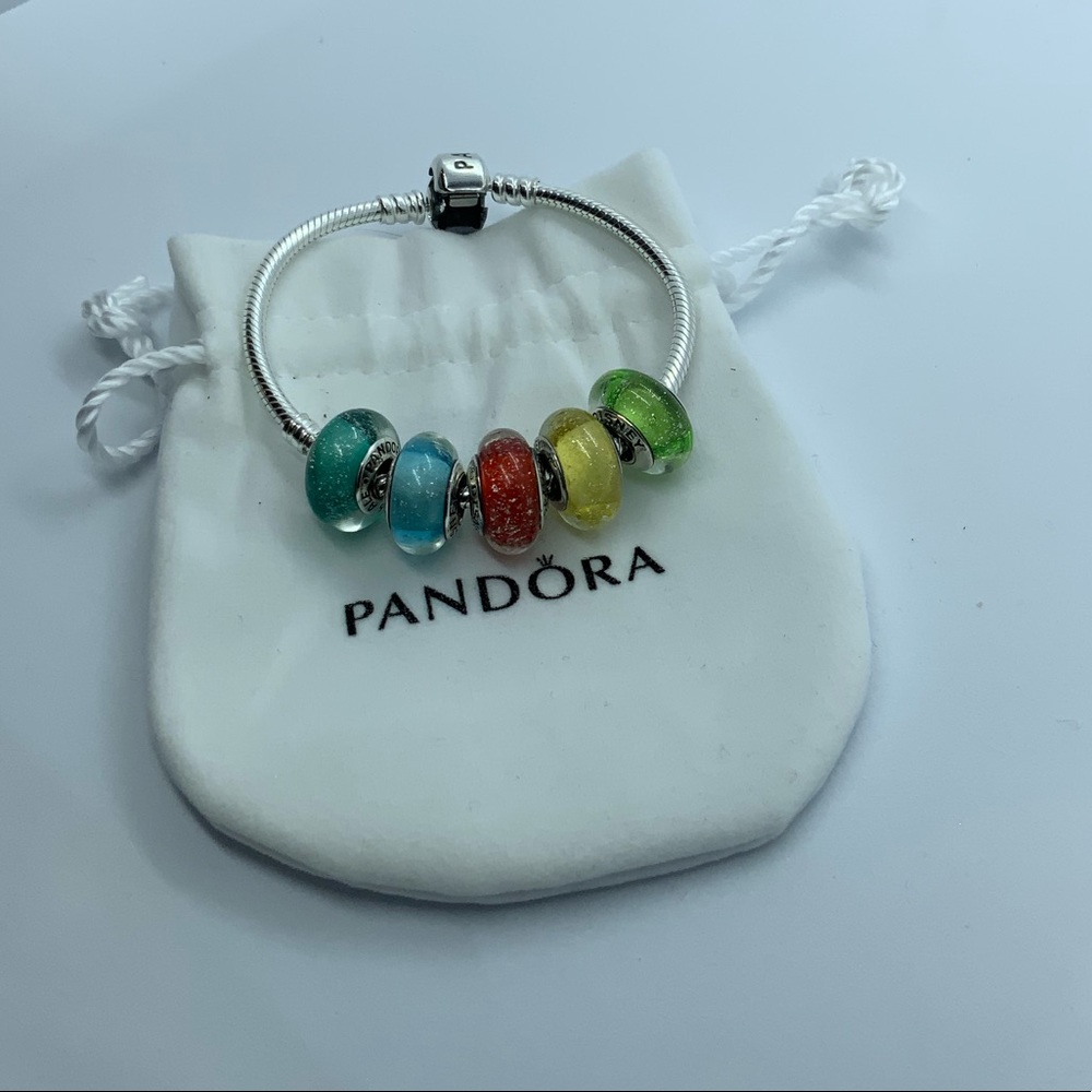 PANDORA Disney Princess Murano Glow Charms- Set! - Picture 6 of 6